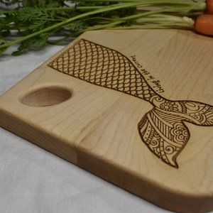 "Living in the Current" Mermaid Charcuterie  Cutting Serving Board